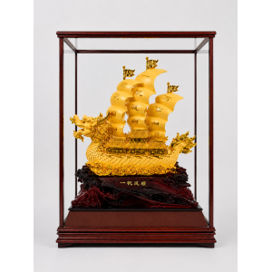 沙金龍船玻璃框禮品